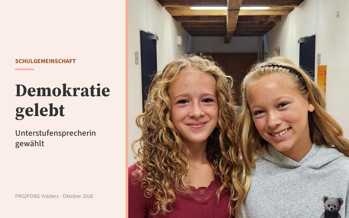 Demokratie gelebt: Unterstufensprecherin gewählt